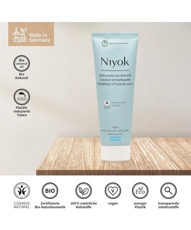 Niyok Organic Coconut Oil Toothpaste (3x75ml) - Fluoride-Free Intense Care & Freshness in Ice Mint Spearmint & Peppermint Flavors - International Shipping Available - Buy Online on GoSupps.com