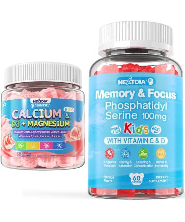 Kids Phosphatidylserine Supplement - Focus Gummies + Kids Calcium Gummies
