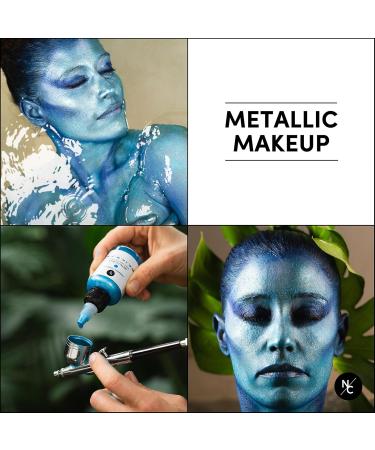 Metallic Alcohol Airbrush Paints - Skin Safe Quick Dry Waterproof Liquid Makeup for Bodypainting & FX - 2 fl oz Metallic Light Green - Buy Online on GoSupps.com