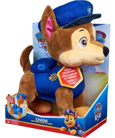 Paw Patrol Talking Chase Interactive Plush Toy - 30.5cm Tall with Sounds, Phrases, and Wagging Tail | Stuffed Animal for Kids Ages 3 - Buy Online on GoSupps.com