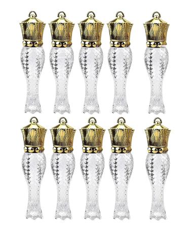 Healthcom 10 Pcs 5ml Mermaid Crown Clear Lip Gloss Tubes | Refillable Lip Glaze Containers with Crown Wand | DIY Cosmetic Lipstick Container for Women and Girls - Buy Online on GoSupps.com