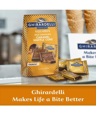 GHIRARDELLI Milk Chocolate Caramel Waffle Cone Squares 9.2 oz Bag (Pack of 2) Bundle With Snack Scout Lunch Bag - Buy Online on GoSupps.com