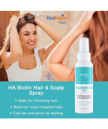 Hyalogic Biotin Hair Growth Spray with Hyaluronic Acid - Professional Hair Product for Thinning Hair - Healthy Scalp Hydration, Non-Greasy, Volumizing Hair Product (4 Fl oz) - Buy Online on GoSupps.com