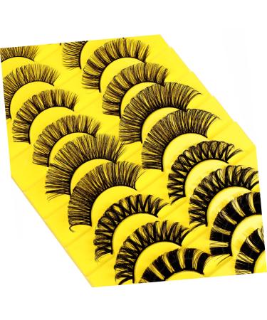 10 Pairs eyelashes extension eyelash fluffy spiky lashes masquerade eyelash clear lash band strip lashes lashes adhesive eyelash fake lashes dense vacation fiber Makeup Tools