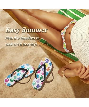 Mnsruu Paw Print Flip Flops XL - Stylish & Comfortable Footwear for Men & Women | International Shipping Available - Buy Online on GoSupps.com