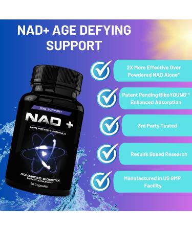 NAD Supplement with Nicotinamide Riboside Plus Resveratrol Quercetin Betaine w/RiboYOUNG for True Anti Aging 60 Count (Pack of 1) - Buy Online on GoSupps.com