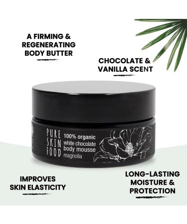 PURE SKIN FOOD Organic White Chocolate Body Mousse Magnolia - Nourishing & Moisturizing 100ml for Glowing Skin - Buy Online on GoSupps.com