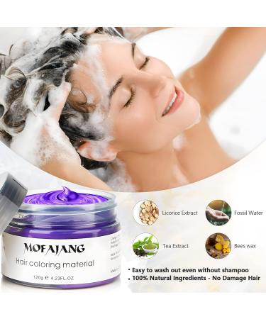 Temporary Violet Hair Color Wax - Natural Styling Pomade for Men & Women | Perfect for Parties Cosplay & Halloween - 4.23 oz - Buy Online on GoSupps.com