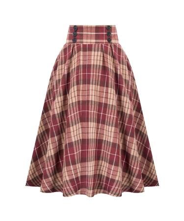 Short skirt long beach skirt knee -length airy mini skirt winter plate skirt winter skirt just elastic waist midi winter skirt fold red s