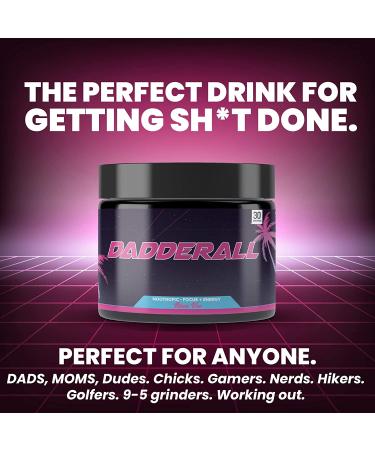 Dadderall Nootropic Powder for Energy and Focus | Miami Vice Flavor | 200mg Caffeine | No Sugar Focus Energy Drink Mix | 5g Per Scoop | 5.29oz | 30 Servings - Buy Online on GoSupps.com