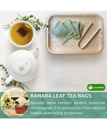 Lavendium Premium 40 Banaba Leaf Tea Bags 100% Natural & Pure from Banaba Leaves. Loose Leaf Banaba Herbal Tea. Made with Natural Tea Bags No Sugar No Caffeine No Gluten Vegan. - Buy Online on GoSupps.com