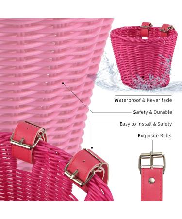 EIRONA Pink Bicycle Basket for Kids (12-16) | Balance Bike Tricycle & Scooter | DIY Sticker Included - Buy Online on GoSupps.com