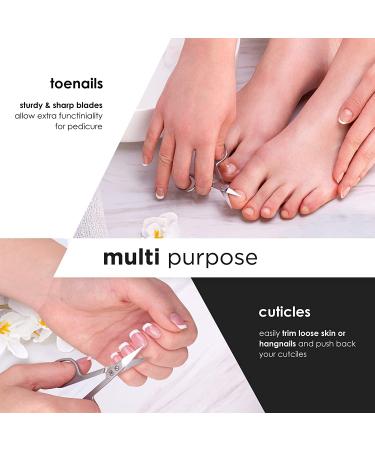 FABCARE Curved Nail Scissors with Pouch & E-Book - Sharp Cuticle Scissors for Fingernails & Toenails - Stainless Steel Manicure Scissors with Micro-Serrations - Buy Online on GoSupps.com