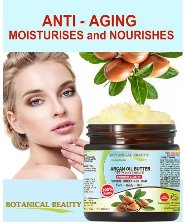 Buy Botanical Beauty Argan Oil Butter - 100% Pure Virgin Unrefined Cold-Pressed - 8 Fl oz for Face Skin Body Hair & Nails - Rich in Vitamin E - International Shipping Available - Buy Online on GoSupps.com