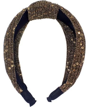 Topkids Accessories Lurex Sequin Knot Alice Bands Adult Women Hair Accessories for Women Hair Bands for Women Thick Headband Womens Headbands Head Bands Adult Women Wide Headbands (Gold) - Buy Online on GoSupps.com