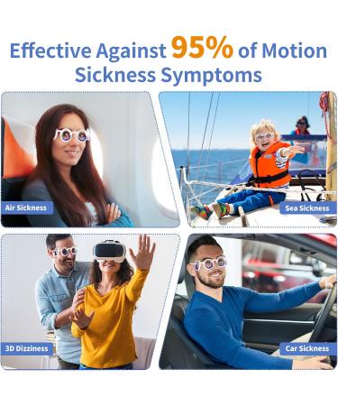 Ultra-Light Anti-Motion Sickness Smart Glasses for Adults & Kids - Nausea Relief for Travel, Gaming & Sports - Blue - Buy Online on GoSupps.com