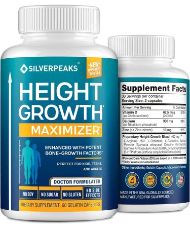 SILVERPEAKS Height Growth Maximizer - 60 GELATIN CAPSULES - Buy Online on GoSupps.com