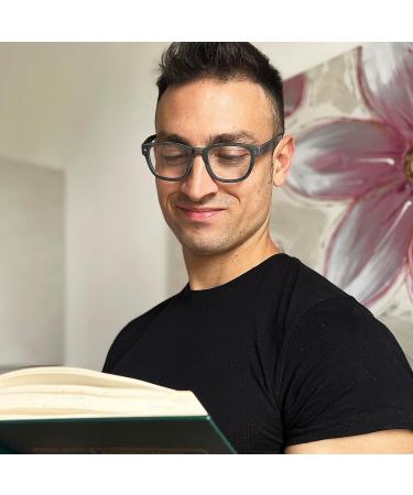 Shop LUR 1.5 Classic Square Reading Glasses for Men - 4 Pack with Comfy Spring Hinges & Stylish Wood Tone Design - International Shipping Available - Buy Online on GoSupps.com
