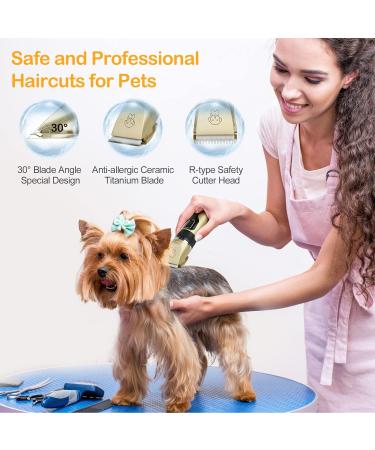 Dog Clippers Dog Grooming Kit Clippers Rechargeable Cordless Pet Clippers Low Noise Pet Hair Clipper Dog Clippers Professional for Thick Hair with 4 Combs for Dogs Cats Horses Golden - Buy Online on GoSupps.com