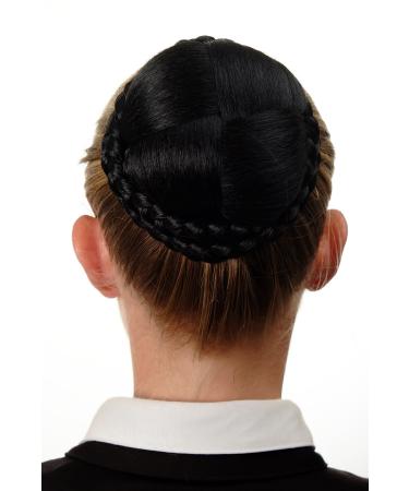 WIG ME UP - N796-1B bun hairpiece elaborately braided hair knot traditional comb black velvet black velvet black (1B)