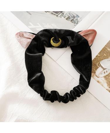 Ziper Cute Cat Usagi Moon Shower Headband in Black - Perfect for Cosmetic Use - Buy Online on GoSupps.com