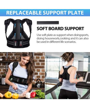 AVIDDA Posture Corrector for Men Women - Adjustable Back Brace for Pain Relief - Breathable Support Plate - Size S Black - Buy Online on GoSupps.com