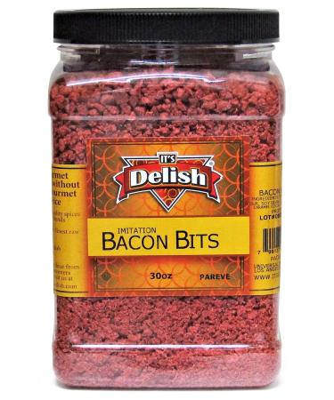 Imitation Bacon Bits by Its Delish 30 Oz | Vegan Salad Topping for Eggs & Baked Potatoes - Buy Online on GoSupps.com