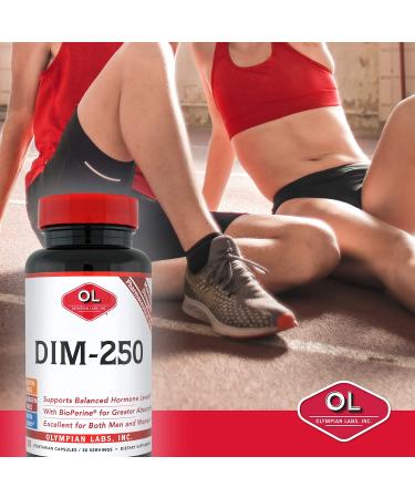 Olympian Labs DIM Supplement 250mg - Estrogen Balance, Hormone Relief & Acne Treatment - 30 Capsules - Buy Online on GoSupps.com