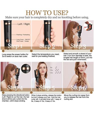 Professional Automatic Curling Iron with Large Slot, Adjustable Temperature and Timer - Dual Voltage Rotating Hair Styler with Auto Shut-Off - Buy Online on GoSupps.com