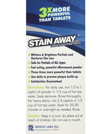 Regent Labs Stain Away Professional Strength Denture Cleanser for Partials - 8.4 oz - Buy Online on GoSupps.com