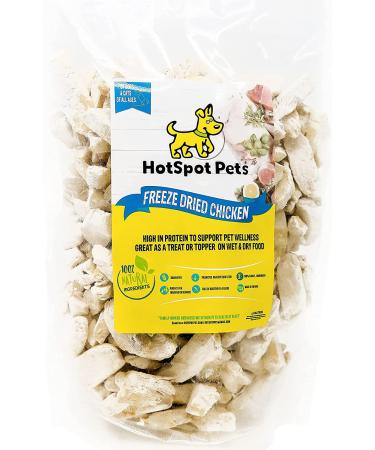 Hotspot Pets Freeze Dried Chicken Treats - All Natural Grain-Free Chicken Breast for Cats & Dogs - 1LB Bag - Made in USA - Buy Online on GoSupps.com