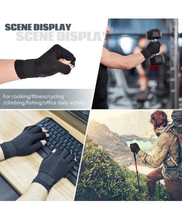 Copper Arthritis Gloves (1 Pair) - Wrist Compression & Support Brace for Carpal Tunnel - Adjustable Strap, Fingerless Design - Relieve Hand, Finger, Wrist Pain - Women/Men (Large) - Buy Online on GoSupps.com