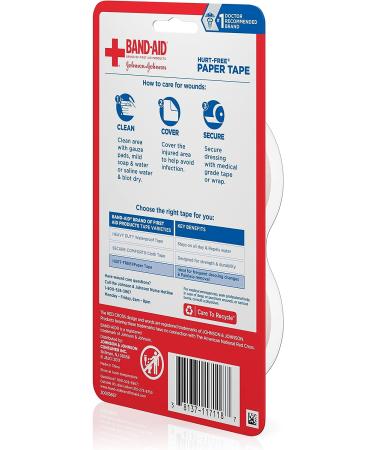 Band-Aid Brand Hurt-Free Medical Adhesive Paper Tape, 1 Inch x 10 Yards, Non-Irritating, 2 ct - Pack of 1 - Buy Online on GoSupps.com