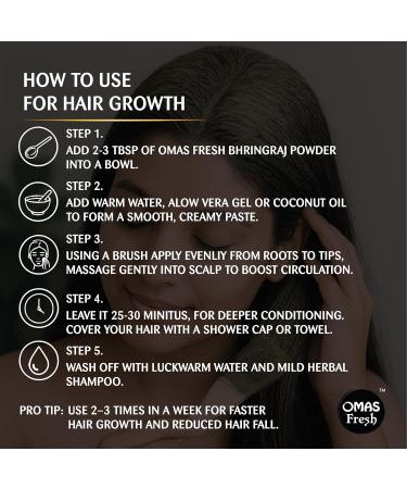Omas Fresh 100% Pure Bhringraj Powder 227g | Natural Herbal Powder for Hair Care | Chemical-Free & Premium Quality | Ideal for Scalp Cleansing & DIY Hair Masks - Buy Online on GoSupps.com