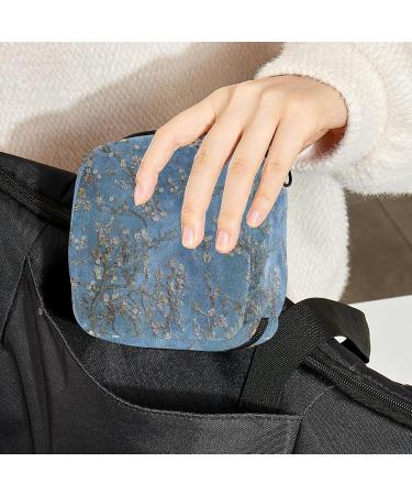 Almond Flower Pattern Menstrual Pad & Cup Pocket Bag - Perfect for Teens & Women | Stylish Storage Solution - Buy Online on GoSupps.com