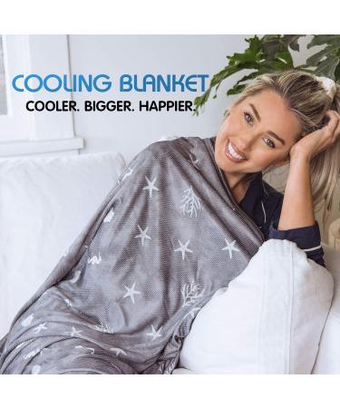Coastal Theme Cooling Blanket | King Size 108x90 | Lightweight Double Sided Cold Effect | Breathable Summer Blanket for Hot Sleepers | Space Grey King to Cal King - Buy Online on GoSupps.com