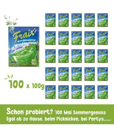 TSI Consumer Goods FRAIX Waldmeister drink powder 100 pieces 100 x 100 g value pack refreshing instant powder with floral flavor fruit powder perfect for picnic birthday party - Buy Online on GoSupps.com