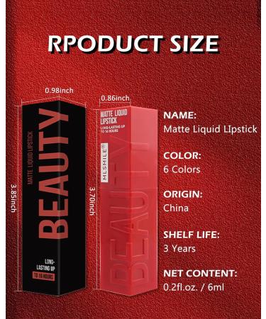 Matte Liquid Lipstick for Women | Long-Lasting Waterproof Lip Tint - 16H Wear Pigmented Velvet Nude Red | Perfect Christmas Makeup Gift - Buy Online on GoSupps.com