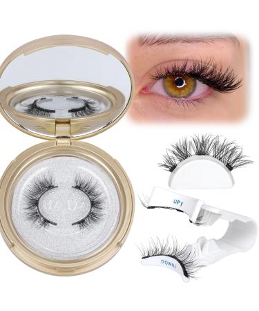 Magnetic Eyelashes Cat Eye Wispy Lashes Magnetic False Eyelashes with Applicator No Glue Needed Natural Strip Lashes Durable 1 Pair Magnetic Lashes
