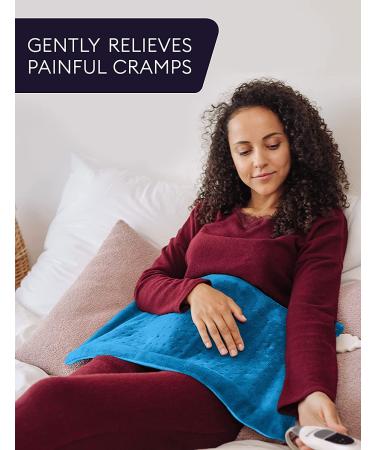 GENIANI XL Electric Heating Pad - Back Pain & Cramps Relief - Auto Shut Off - Moist & Dry Therapy - Aqua Blue - Buy Online on GoSupps.com