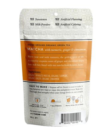 Paromi Organic Matcha Tea with Turmeric, Ginger & Cinnamon - 35g | HotIced Blend - Buy Online on GoSupps.com