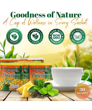 GN + VIDA Pinalim Tea | Detox Tea | Pineapple Based Tea Containing Red Tea Green Tea White Tea and Senna Leaf | Thermogenic Effect | Twin Pack (2 x 30 Tea Bags) - Buy Online on GoSupps.com