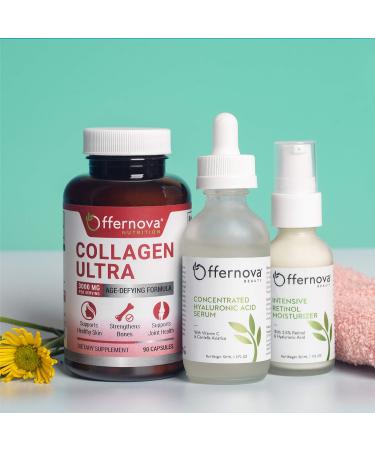 Organic Hyaluronic Acid Serum with Vitamin C & Centella Asiatica - Anti-Aging Formula for Face, Eyes & Lips - Buy Online on GoSupps.com