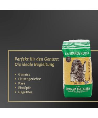 La Grande Ruota Polenta 1000g - Gluten-Free Italian Corn Flour - Finely Ground Semolina from Italy - Buy Online Internationally - Buy Online on GoSupps.com