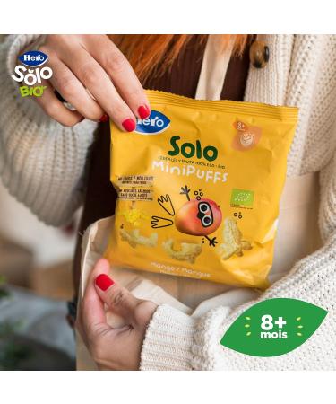 Hero Solo Snack Mini Puff Mango Gluten Free Unfried 8 Months and Up Box of 10 Packs x 18 g - Buy Online on GoSupps.com