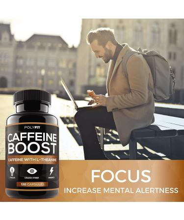 Caffeine Pills with L-Theanine - 120 Capsules - Energy & Focus Supplement - Buy Online on GoSupps.com