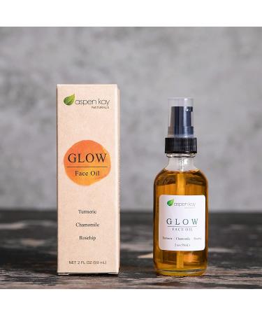 Glow Turmeric & Rosehip Face Oil - Natural Organic Moisturizer with Turmeric & Chamomile - 2 oz - Buy Online on GoSupps.com