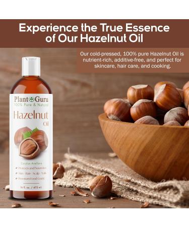 Plant Guru Hazelnut Oil 8 fl. oz. Cold Pressed 100% Pure Natural Carrier - Skin Face Body And Hair Growth Moisturizer. Great For DYI Cream Lotions and Lip balm. - Buy Online on GoSupps.com