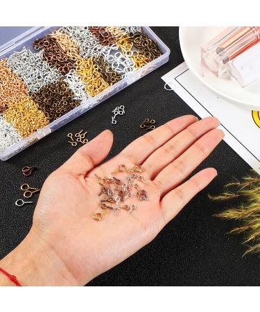 1200 Pieces Screw Eye Pins & Hooks Set for Jewelry Making DIY | Mini Metal Eye Screws in 6 Colors & 3 Sizes (0.16 x 0.32, 0.2 x 0.39, 0.24 x 0.5 Inch) - Multicolor - Buy Online on GoSupps.com
