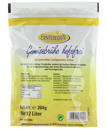 Erntesegen Yeast-Free Vegetable Broth Refill 264g | Organic Seasoning Sauce for International Shipping - Buy Online on GoSupps.com